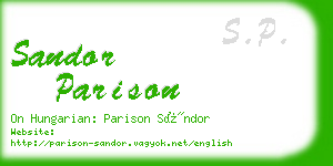 sandor parison business card